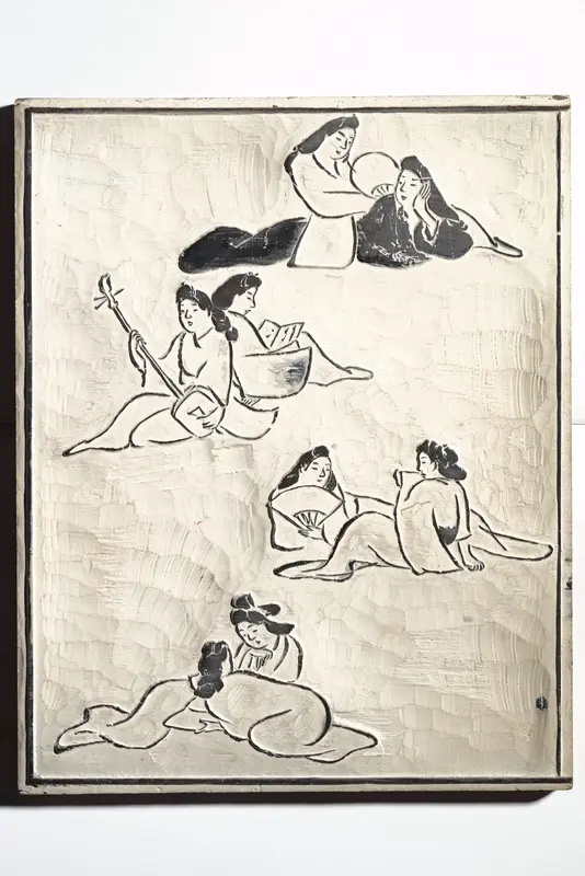 Facsimile of Woodblock for an illustrated Page of a Book by Keisai Wall Art by Kuwagata Keisai 鍬形蕙斎 - High-Resolution Digital Print