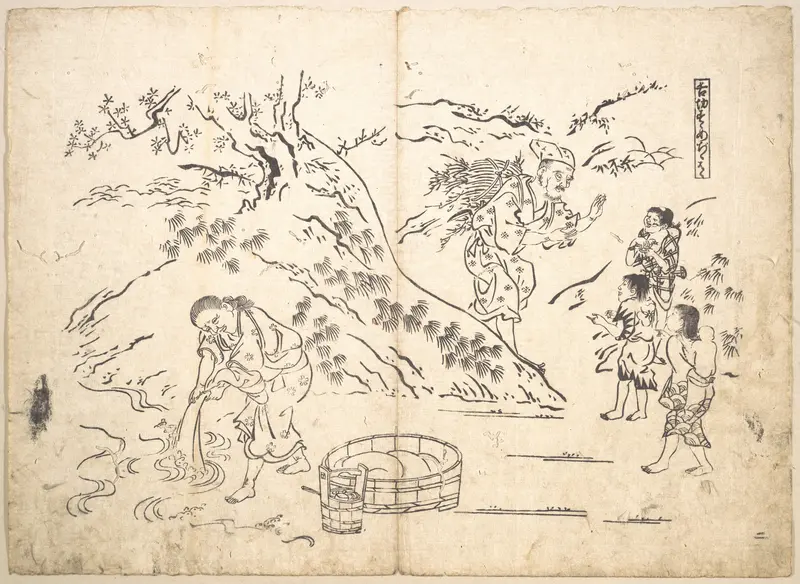 Fagot–gatherer Finds Boy with Sparrow
