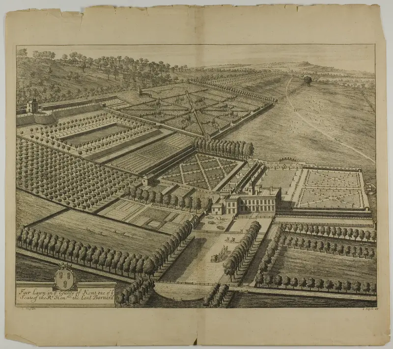 Fair Lawn in the County of Kent, plate 49 from Britannia Illustrata Wall Art by Johannes Kip - High-Resolution Digital Print