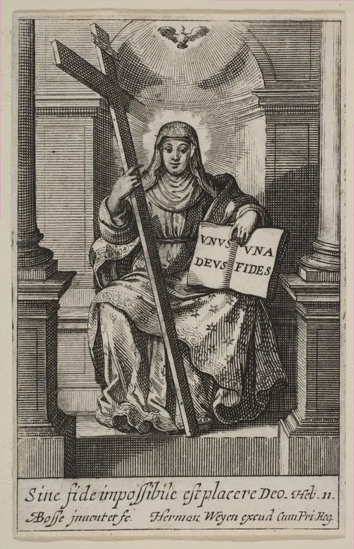 Faith, from "The Virtues" (Les Vertus) Wall Art by Abraham Bosse - High-Resolution Digital Print