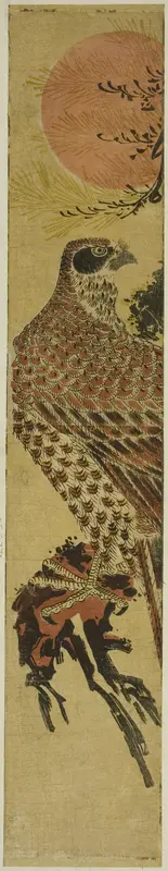Falcon at Sunrise Wall Art by Isoda Koryusai - High-Resolution Digital Print