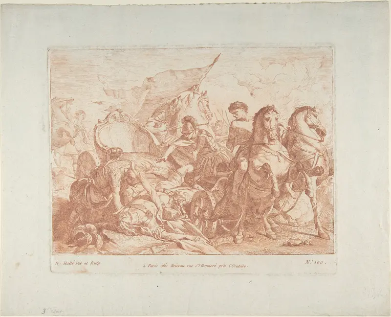 Fall of Antiochus From His Chariot Wall Art by Noël Hallé - High-Resolution Digital Print