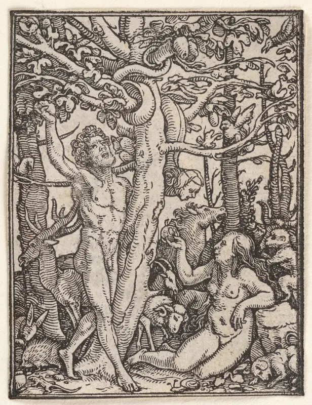 Fall (or Temptation of Adam), from "The Dance of Death" Wall Art by Hans Holbein the Younger - High-Resolution Digital Print
