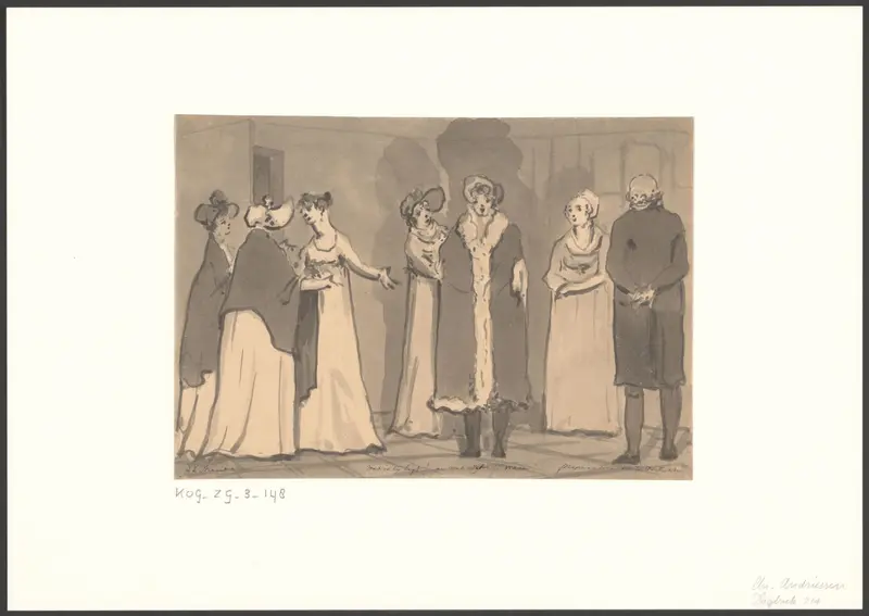 Familie bewondert de nieuwe jas van de zus van Christiaan Andriessen Wall Art by Christiaan Andriessen - High-Resolution Digital Print