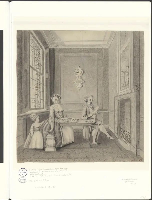 Familie in zitkamer Wall Art by Unknown - High-Resolution Digital Print