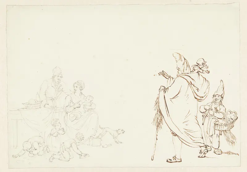 Familie met kinderen die schoonmaken Wall Art by Pieter Bartholomeusz. Barbiers - High-Resolution Digital Print