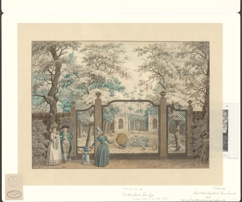 Familie voor de volière van Buitenplaats Overberg Wall Art by Isaac Ouwater - High-Resolution Digital Print