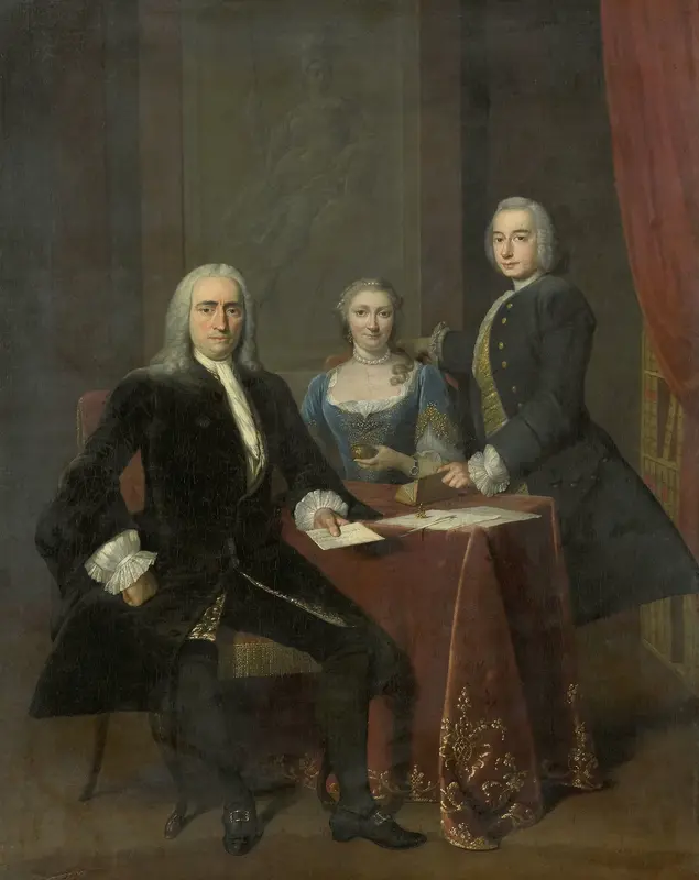 Familiegroep in een interieur Wall Art by Frans van der Mijn - High-Resolution Digital Print