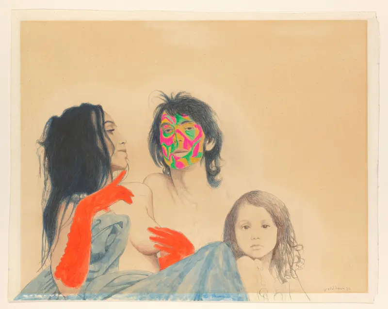 Familieportret van de kunstenaar met zijn vrouw Kabul en zijn dochter Venus Wall Art by Unknown - High-Resolution Digital Print