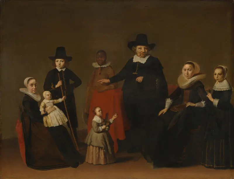Family Group with a Black Man Wall Art by anonymous - High-Resolution Digital Print