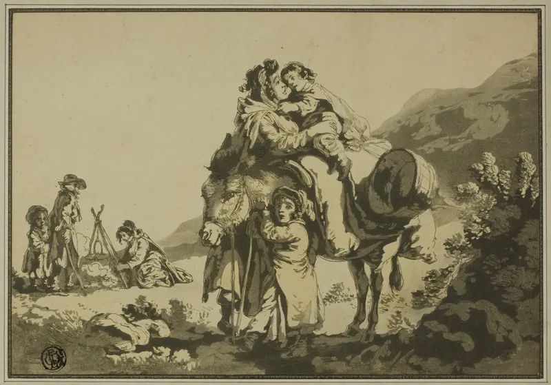 Family of Travelers Resting Wall Art by Unknown - High-Resolution Digital Print