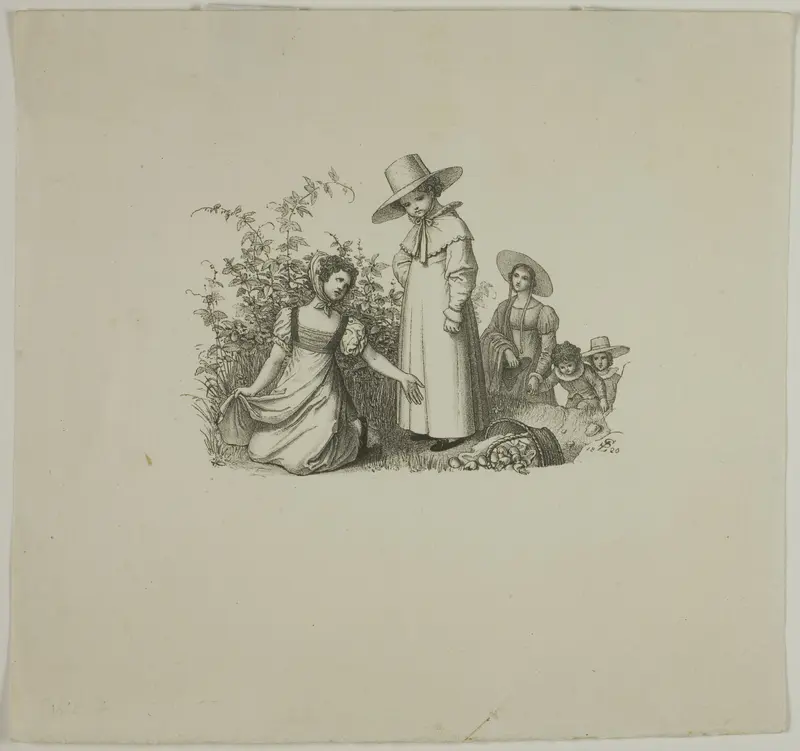 Family with Picnic Baskets Wall Art by Ludwig Ferdinand Schnorr von Carolsfeld - High-Resolution Digital Print