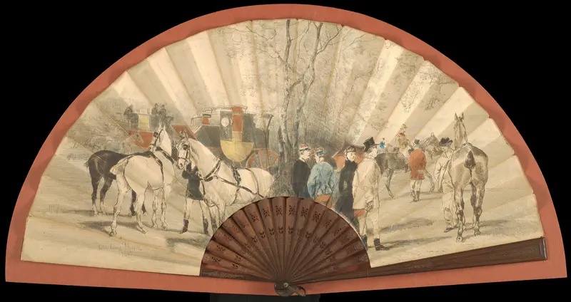 Fan: The Races at La Marche Wall Art by John Lewis Brown - High-Resolution Digital Print