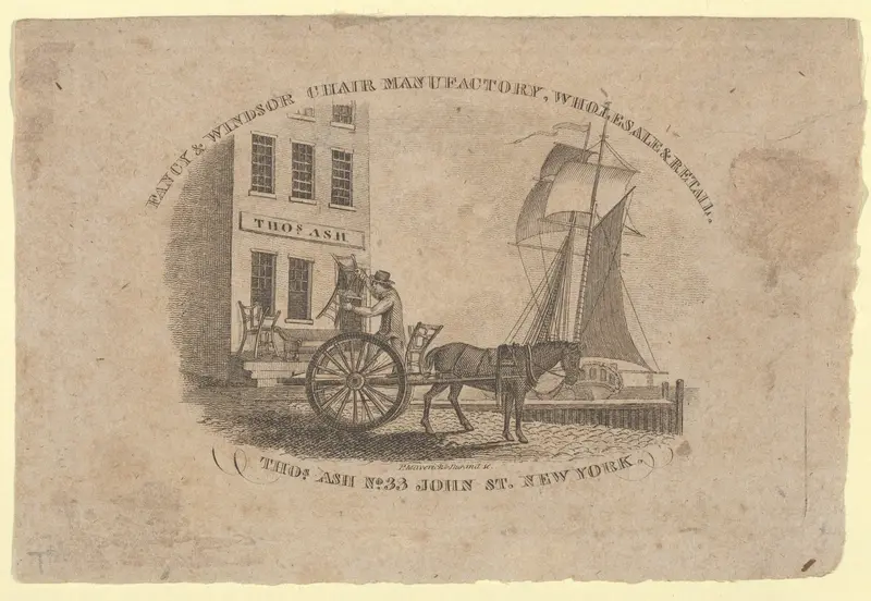 Fancy & Windsor Chair Manufactory, Wholesale & Retail, Thomas Ash, No. 33 John Street, New York Wall Art by Asher Brown Durand - High-Resolution Digital Print