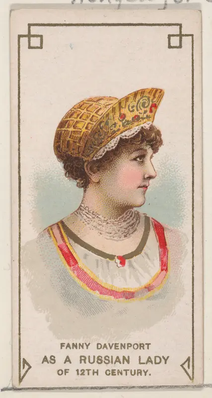Fanny Davenport as a Russian Lady of the 12th Century, from the set Actors and Actresses, First Series (N70) for Duke brand cigarettes Wall Art by W. Duke, Sons & Co. - High-Resolution Digital Print