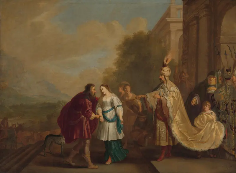 Farao geeft Sara aan Abraham terug Wall Art by Unknown - High-Resolution Digital Print