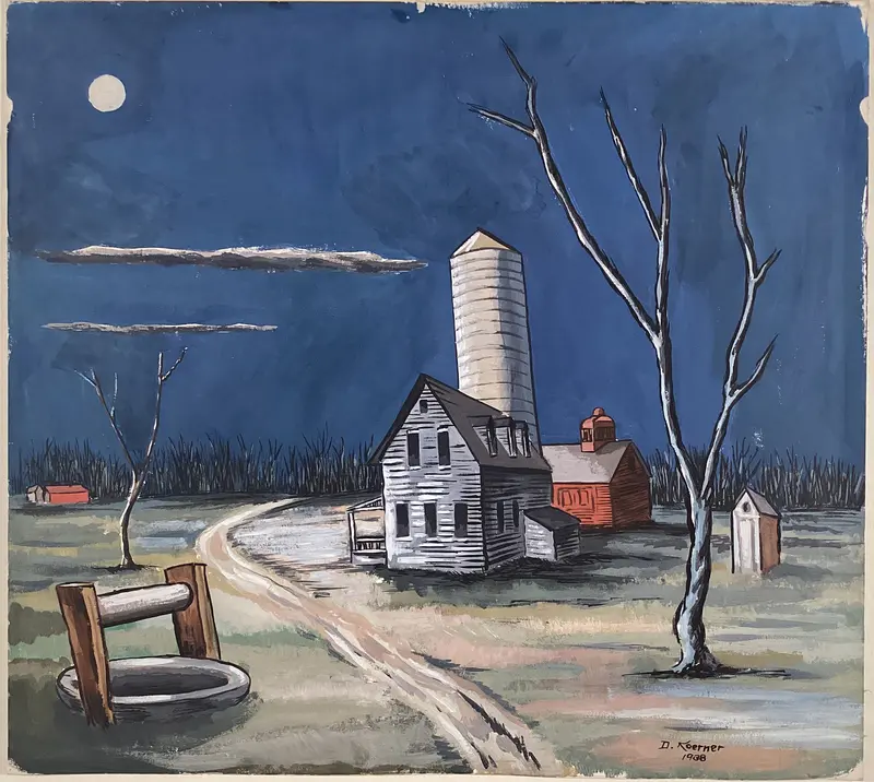 Farm in Moonlight Wall Art by Daniel Koerner - High-Resolution Digital Print