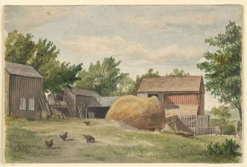 Farm Scene Wall Art by American Artist - High-Resolution Digital Print