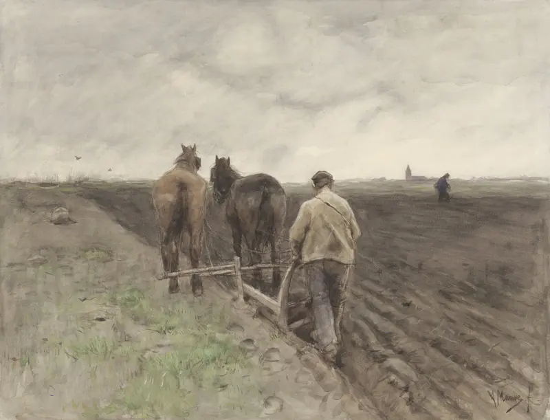 Farmer behind the Plough Wall Art by Unknown - High-Resolution Digital Print