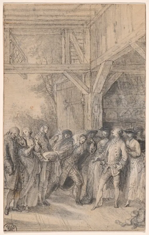 Farmer Requesting Permission to Marry a Nobleman's Daughter Wall Art by Gabriel Jacques de Saint-Aubin - High-Resolution Digital Print