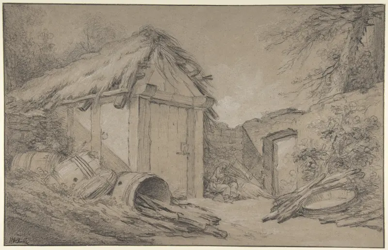 Farmyard Wall Art by Charles Michel Ange Challe - High-Resolution Digital Print