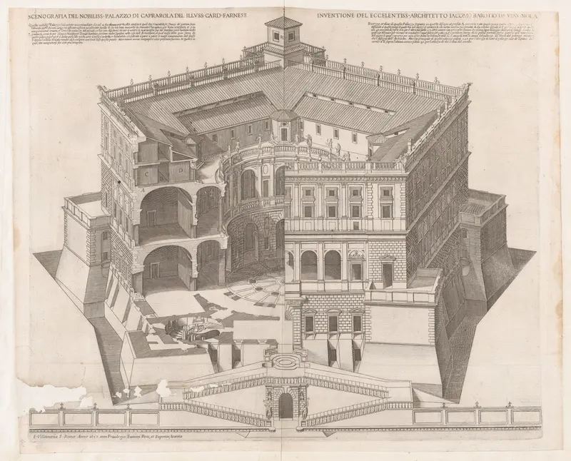 Farnese Palace, from "Speculum Romanae Magnificentiae" Wall Art by Francesco Villamena - High-Resolution Digital Print