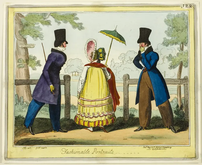 Fashionable Portraits Wall Art by George Cruikshank - High-Resolution Digital Print