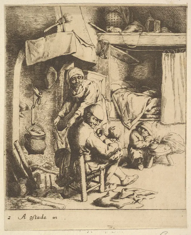 Father Feeding Child Wall Art by Adriaen van Ostade - High-Resolution Digital Print