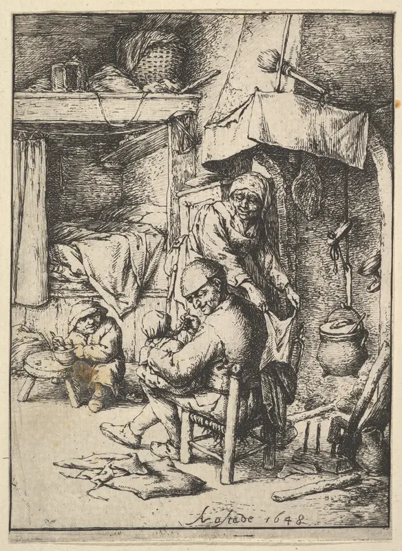 Father Feeding his Child Wall Art by Adriaen van Ostade - High-Resolution Digital Print
