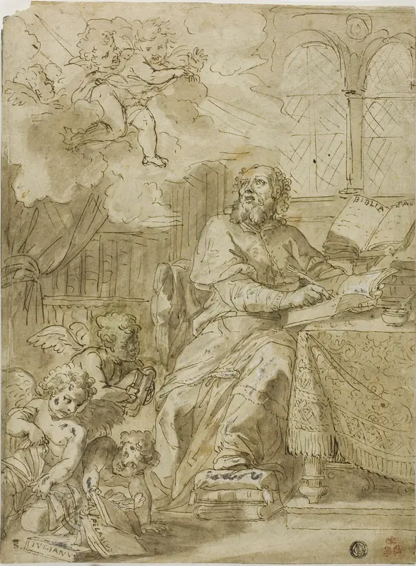 Father of the Chruch Writing in His Study Wall Art by Unknown artist - High-Resolution Digital Print
