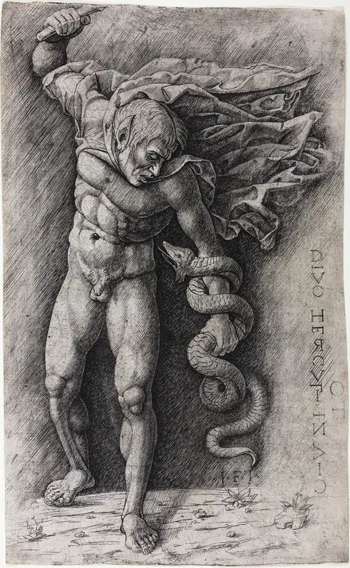 Faun Attacking a Snake Wall Art by School of Andrea Mantegna - High-Resolution Digital Print