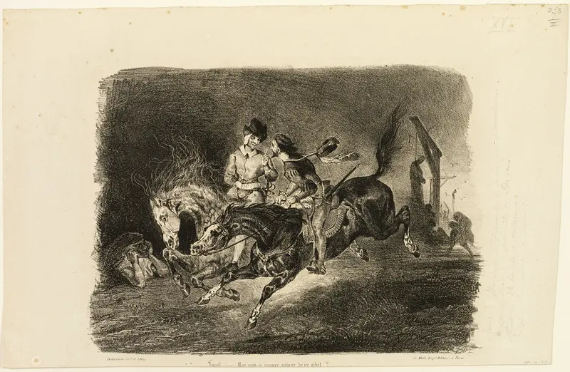 Faust and Mephistopheles Galloping Through the Night of the Witches' Sabbath