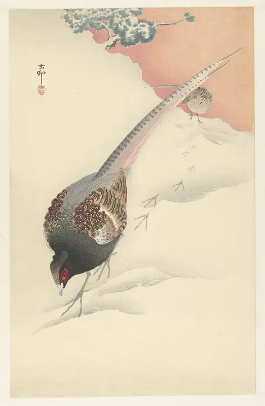 Fazantenkoppel in de sneeuw Wall Art by Unknown - High-Resolution Digital Print