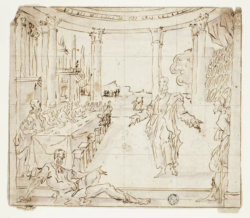 Feast in the House of Simon Wall Art by Giovanni Battista Lanzeni - High-Resolution Digital Print