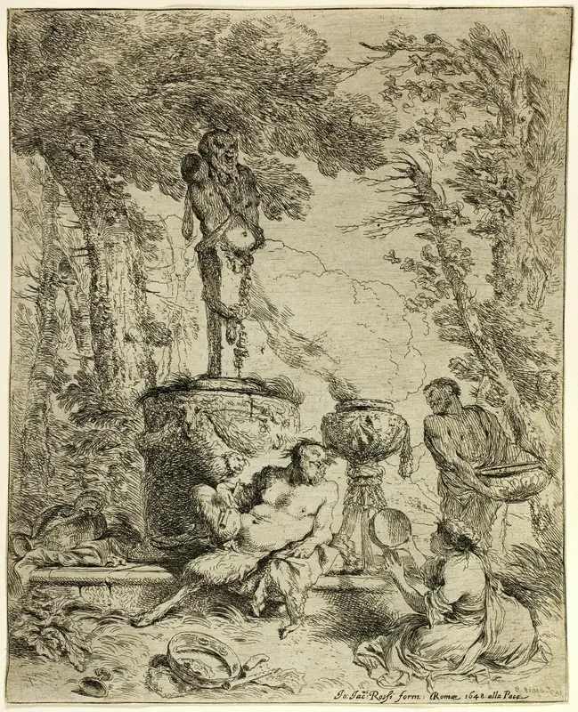 Feast of Pan Wall Art by Giovanni Benedetto Castiglione - High-Resolution Digital Print