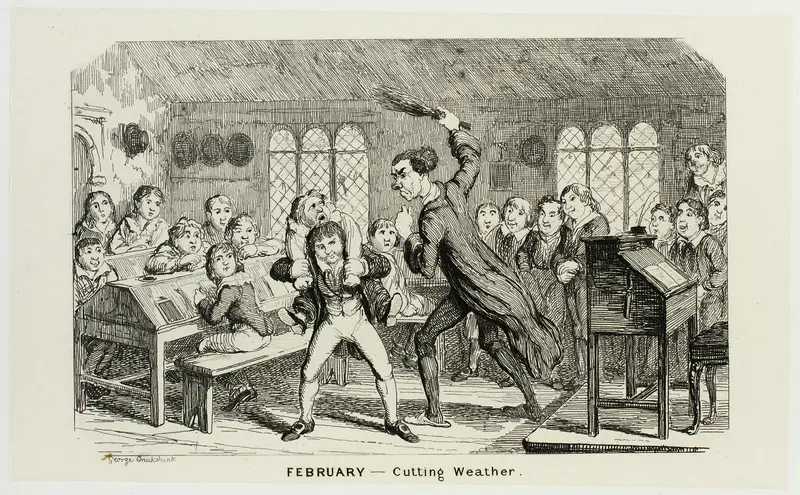 February - Cutting Weather from George Cruikshank's Steel Etchings to The Comic Almanacks: 1835-1853 Wall Art by George Cruikshank - High-Resolution Digital Print