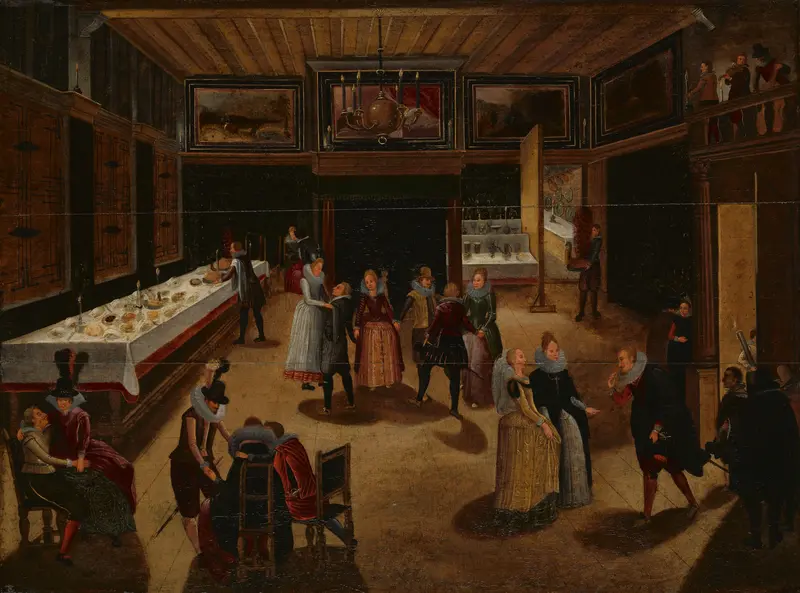Feestvierend gezelschap bij avond Wall Art by Unknown - High-Resolution Digital Print