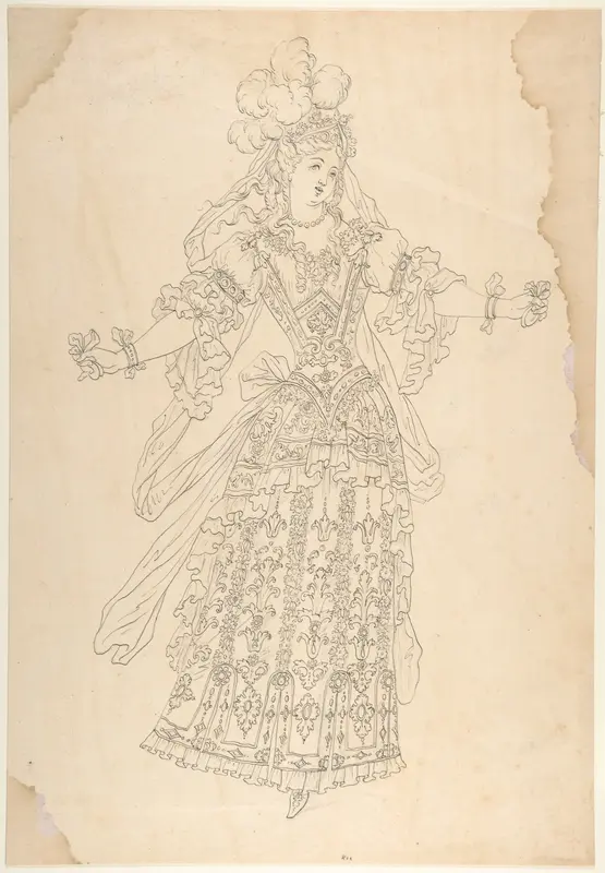 Female Actor in Ballet Costume Wall Art by Jean Berain - High-Resolution Digital Print
