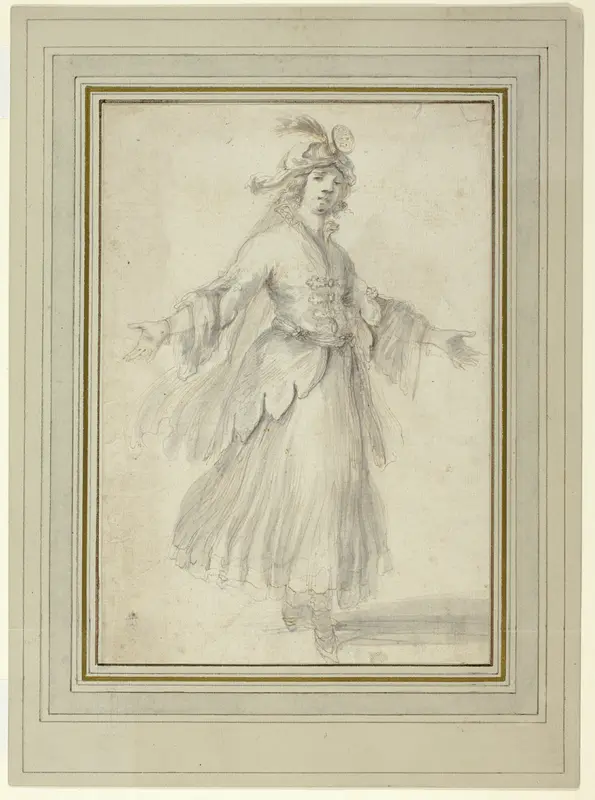 Female Dancer in a Costume for a Theatre Performance Wall Art by Stefano della Bella - High-Resolution Digital Print
