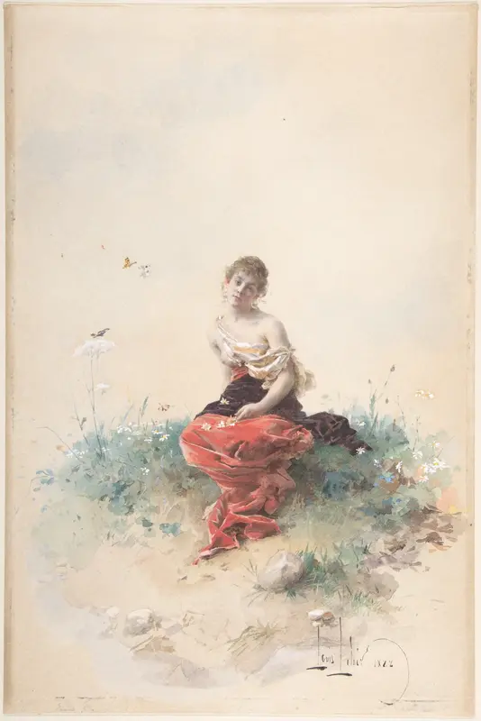 Female Figure Wall Art by Alexandre-Louis Leloir - High-Resolution Digital Print