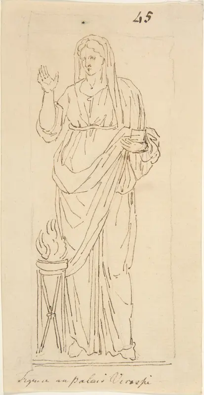 Female Figure with Tripod Wall Art by Anonymous, French, 18th century - High-Resolution Digital Print