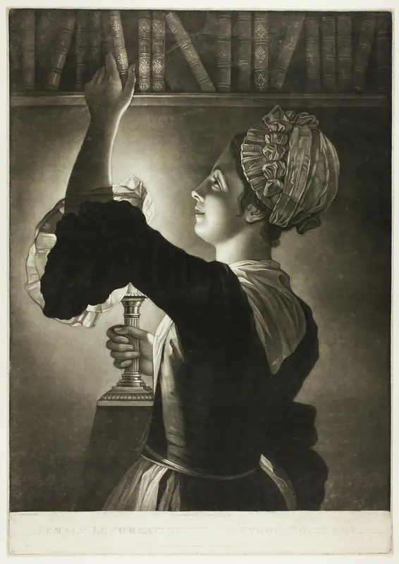 Female Lucubration: Étude Nocturne Wall Art by Philip Dawe - High-Resolution Digital Print