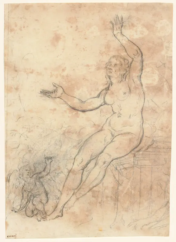 Female Nude (Danaë) Wall Art by French - High-Resolution Digital Print