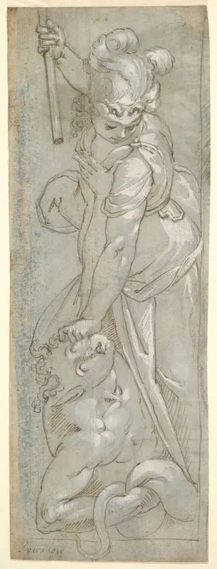 Female Warrior crushing a Satyr Wall Art by Anonymous, 16th century - High-Resolution Digital Print