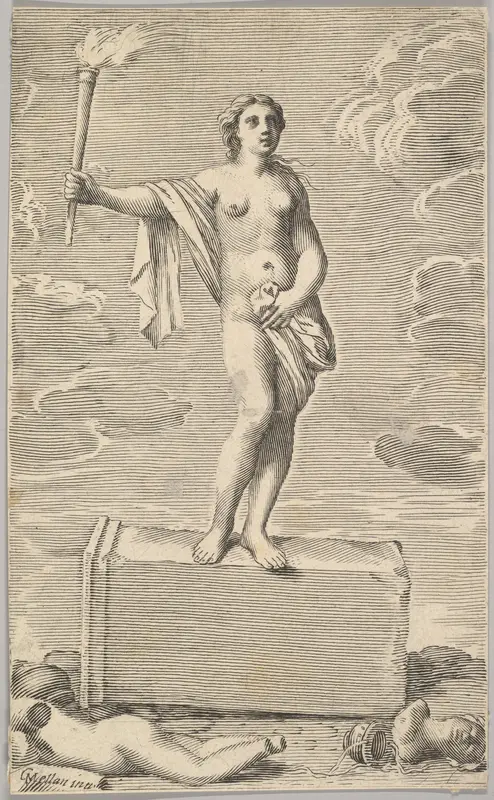 Feminine Figure Wall Art by Claude Mellan - High-Resolution Digital Print