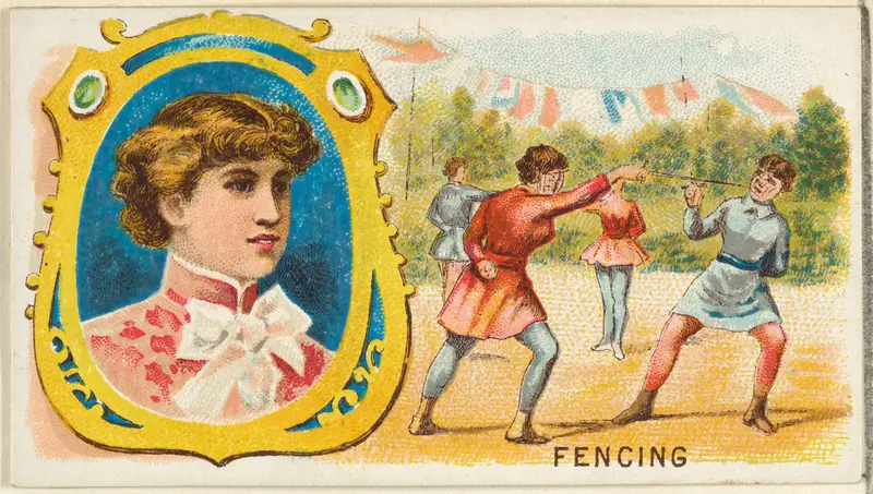 Fencing, from the Games and Sports series (N165) for Old Judge Cigarettes Wall Art by Goodwin & Company - High-Resolution Digital Print