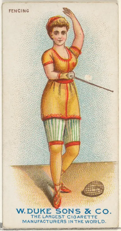 Fencing, from the Gymnastic Exercises series (N77) for Duke brand cigarettes Wall Art by W. Duke, Sons & Co. - High-Resolution Digital Print