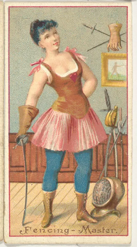 Fencing Master, from the Occupations of Women series (N502) for Frishmuth's Tobacco Company Wall Art by Frishmuth's Tobacco Company - High-Resolution Digital Print