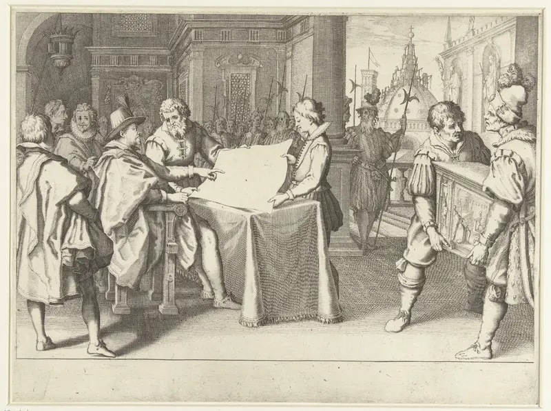 Ferdinando I de' Medici volgt de restauratie van de Santa Maria del Fiore te Florence Wall Art by Jacques Callot - High-Resolution Digital Print