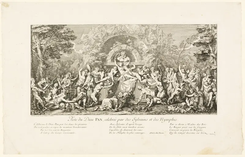 Festival of the God Pan, Celebrated by the Sylvans Wall Art by Claude Gillot - High-Resolution Digital Print